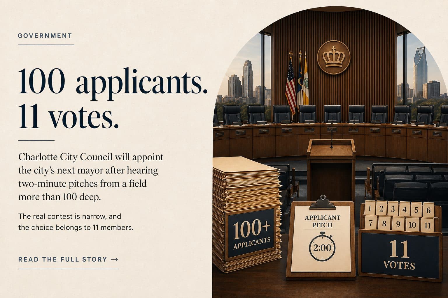 Charlotte City Council chamber at the Charlotte-Mecklenburg Government Center