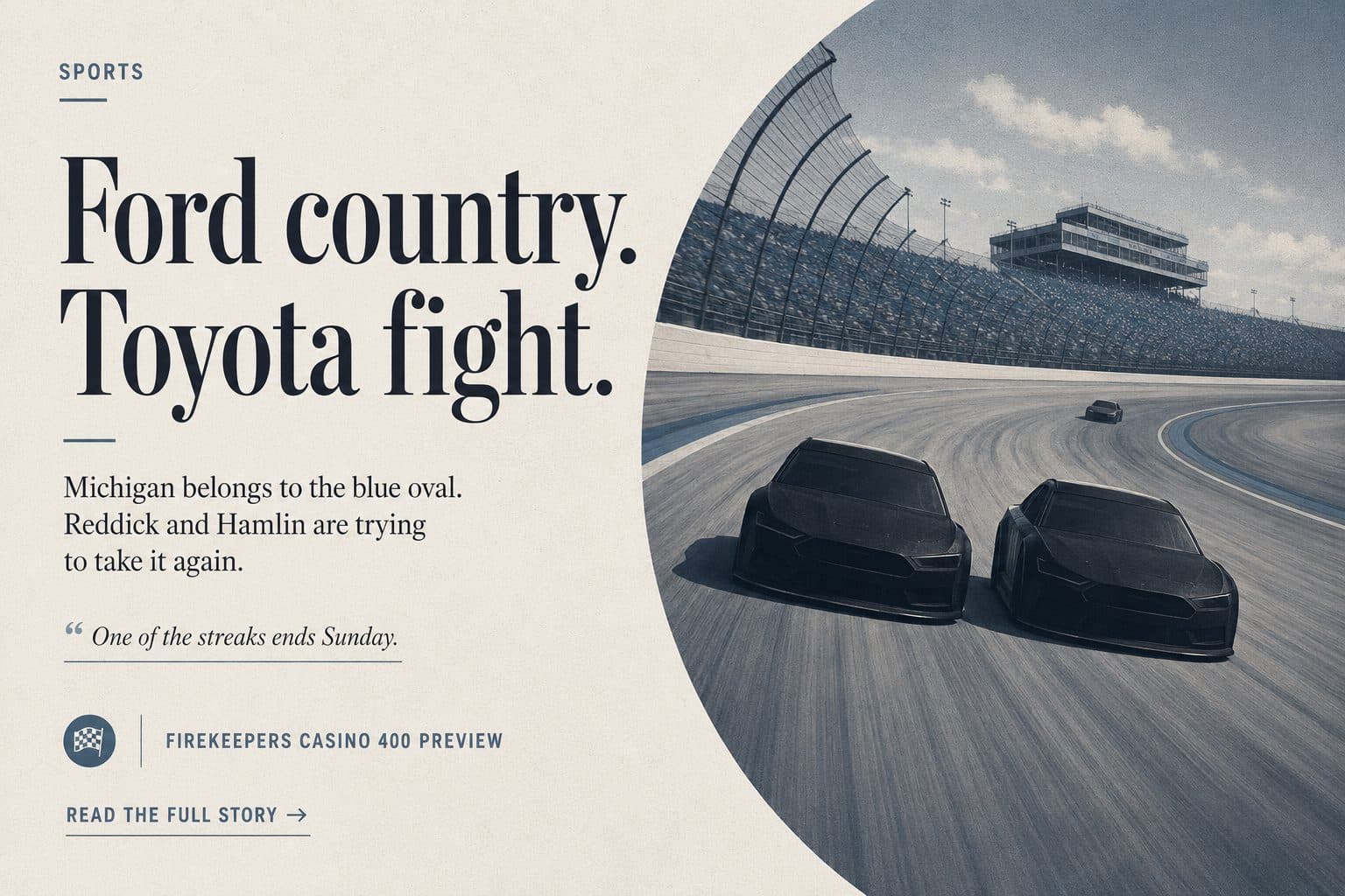 NASCAR Cup Series cars race at Michigan International Raceway